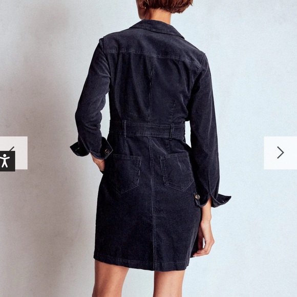 Boden Amanda Corduroy Short Dress Size 8R in Navy - Picture 8 of 15